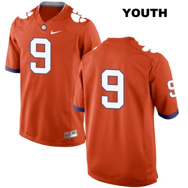 Youth Clemson Tigers #9 Travis Etienne Stitched Orange Authentic Nike No Name NCAA College Football Jersey JWD4246JL